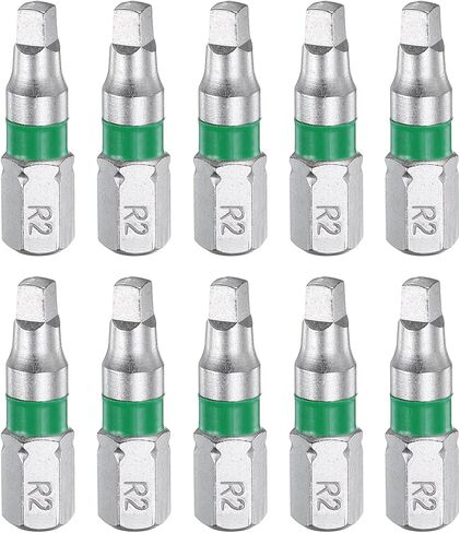 HARFINGTON 10pcs Square Screwdriver Bit SQ1 1/4" Hex Shank 25mm/1" Length Magnetic 4 Point Head Hex Bits S2 Steel Electric Screw Driver Bit in Saudi Arabia