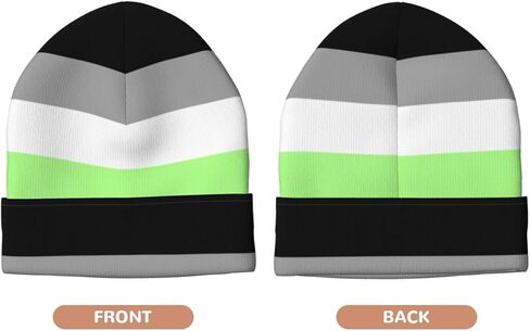 Agender Pride Flag Knitted Hat Beanie Cap Slouchy Knit Skull Caps Adult Chemo Caps Cancer Headwear for Indoor Outdoor Women Men Black in Saudi Arabia