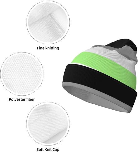 Agender Pride Flag Knitted Hat Beanie Cap Slouchy Knit Skull Caps Adult Chemo Caps Cancer Headwear for Indoor Outdoor Women Men Black in Saudi Arabia