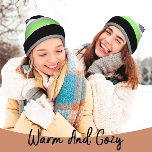 Agender Pride Flag Knitted Hat Beanie Cap Slouchy Knit Skull Caps Adult Chemo Caps Cancer Headwear for Indoor Outdoor Women Men Black in Saudi Arabia