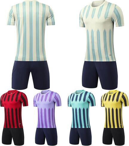 Customized Football Jerseys Youth Soccer Jersey Kids, Boys Girls Football Fan Jersey 2-Pack Uniform T-Shirt Shorts Kit Set in Saudi Arabia