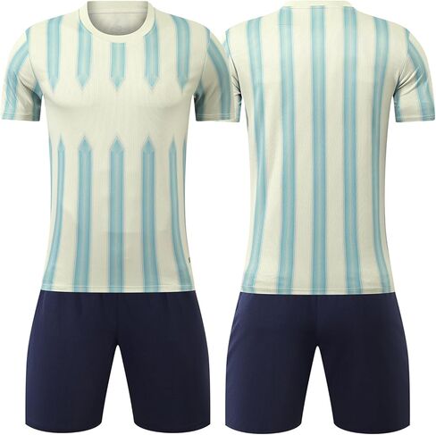Customized Football Jerseys Youth Soccer Jersey Kids, Boys Girls Football Fan Jersey 2-Pack Uniform T-Shirt Shorts Kit Set in Saudi Arabia