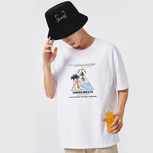 Trendy Cotton Bucket Hat for Women Men Beach Fisherman Cap Sun Hats in Kuwait