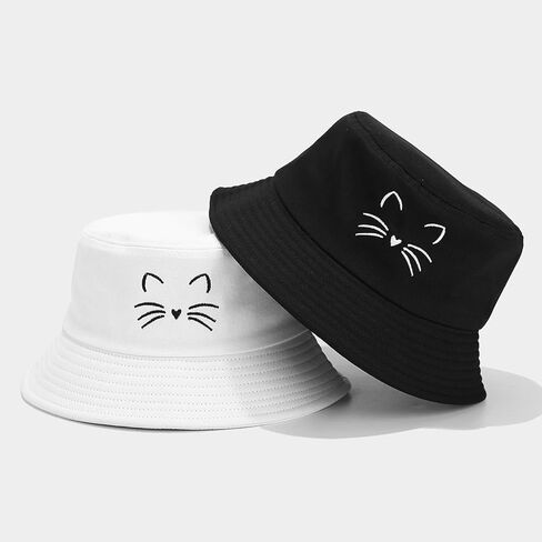 Trendy Cotton Bucket Hat for Women Men Beach Fisherman Cap Sun Hats in Kuwait