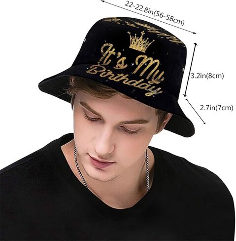 It's My Birthday Funny Bucket Hats Packable Travel Beach Sun Hat Wide Brim Fisherman Caps for Women Men in Saudi Arabia