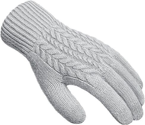 Pleneal Women Winter Gloves, Touch Screen Knit Gloves with Thermal Soft Lining Dual-Layer Glove for Cold Weather in Saudi Arabia