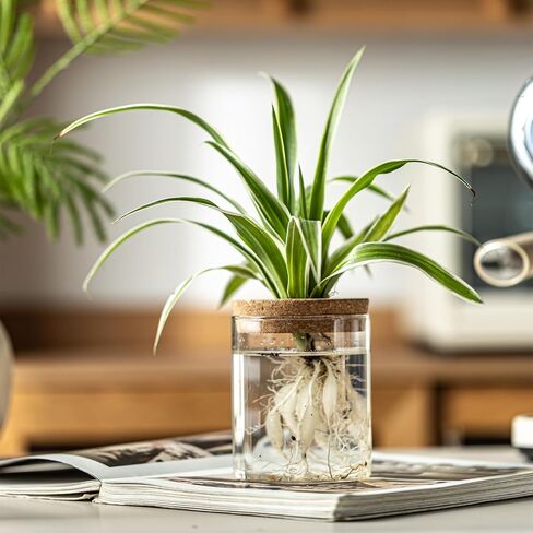 Glass Plant Propagation Stations for Plants – Set of 4(2 Large & 2 Small) Hydroponic Vases for Plant Cuttings,Flower Arrangements, Home & Office Decor–Desktop Vases for Living Room, Bedroom (4) in Saudi Arabia