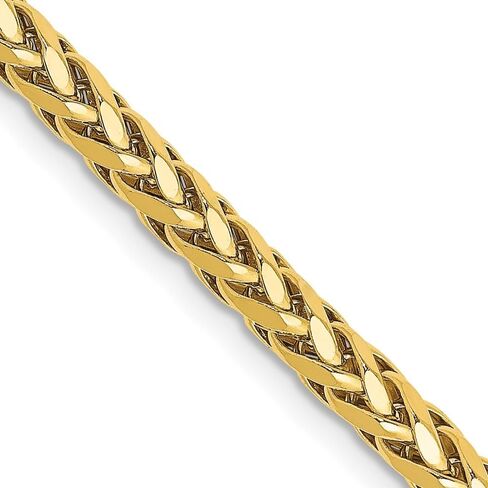 Diamond2Deal 14k Yellow Gold 3.1mm Spiga Wheat Chain Necklace 22" Necklace 10.53g in Kuwait