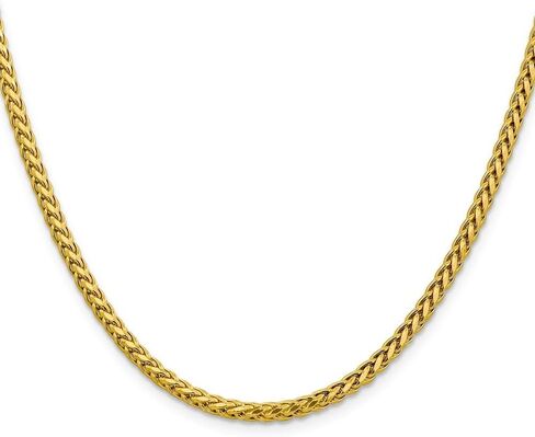 Diamond2Deal 14k Yellow Gold 3.1mm Spiga Wheat Chain Necklace 22" Necklace 10.53g in Kuwait