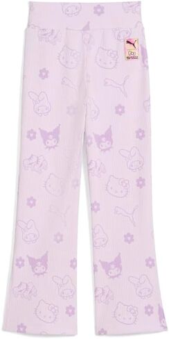 PUMA Kids Girls Hk Friends Ribbed Flared Leggings Casual - Purple in Saudi Arabia