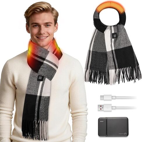 Heated Scarf for Men Women, Heating Scarf for Neck Warmer with Portable 5000mAh Battery 3 Temperature Adjustable in Saudi Arabia