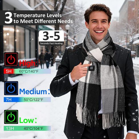 وشاح تسخين للرجال والنساء، وشاح تسخين لتدفئة الرقبة مع بطارية محمولة 5000 مللي أمبير في الساعة و3 درجات حرارة قابلة للتعديل in Kuwait