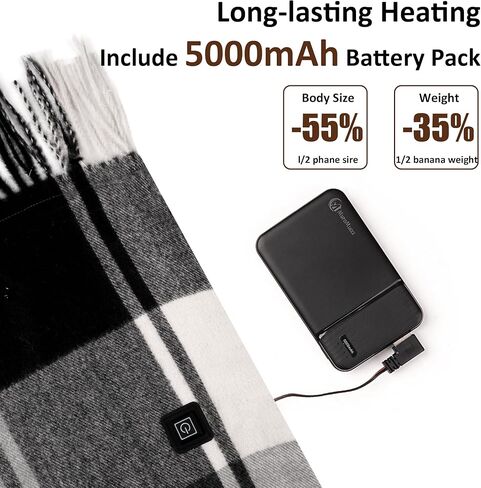 وشاح تسخين للرجال والنساء، وشاح تسخين لتدفئة الرقبة مع بطارية محمولة 5000 مللي أمبير في الساعة و3 درجات حرارة قابلة للتعديل in Kuwait