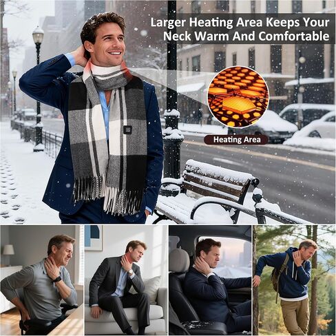 وشاح تسخين للرجال والنساء، وشاح تسخين لتدفئة الرقبة مع بطارية محمولة 5000 مللي أمبير في الساعة و3 درجات حرارة قابلة للتعديل in Kuwait