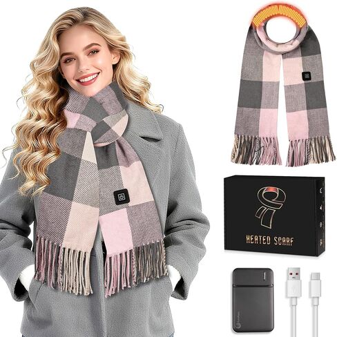 Heated Scarf for Men Women, Heating Scarf for Neck Warmer with Portable 5000mAh Battery 3 Temperature Adjustable in Saudi Arabia