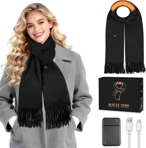 Heated Scarf for Men Women, Heating Scarf for Neck Warmer with Portable 5000mAh Battery 3 Temperature Adjustable in Saudi Arabia