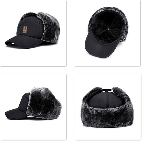 3 in 1 Men's Trapper Hat with Ear Flaps ，Winter Warm Hat Full Face Neck Warmer All-Around Windproof Warm Insulated Winter in Saudi Arabia