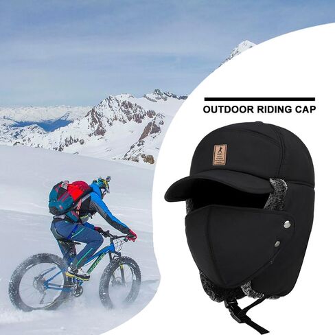3 in 1 Men's Trapper Hat with Ear Flaps ，Winter Warm Hat Full Face Neck Warmer All-Around Windproof Warm Insulated Winter in Saudi Arabia