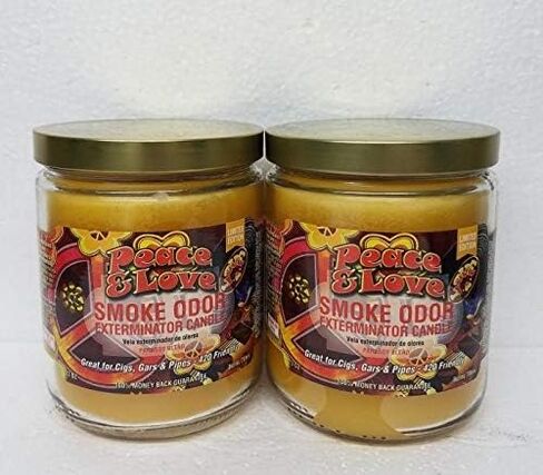 Smoke Odor Exterminator 13oz Jar Candles (Peace & Love, 3) Set of Three Candles. in Kuwait