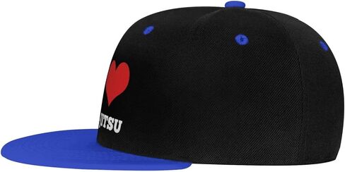 I Love Jiu Jitsu Flat Bill Hat Kids Fashion Hip Hop Style Contrast Color Flat Bill Hat Red in Saudi Arabia