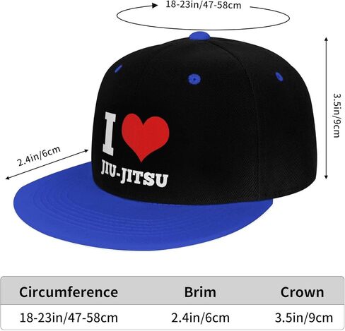 I Love Jiu Jitsu Flat Bill Hat Kids Fashion Hip Hop Style Contrast Color Flat Bill Hat Red in Saudi Arabia