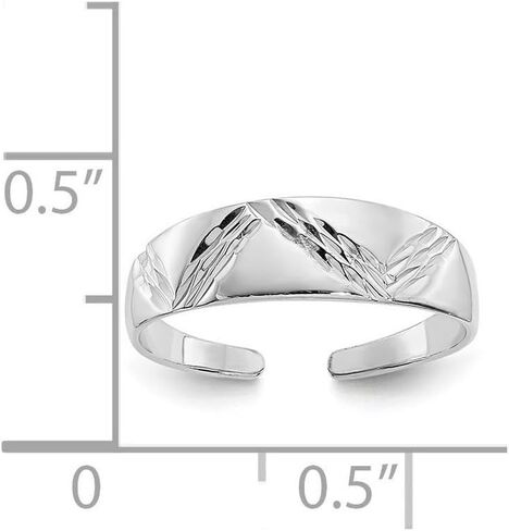 JewelryWeb خاتم إصبع القدم الدائري المصقول من الذهب الأبيض عيار 14 قيراط للنساء in Kuwait