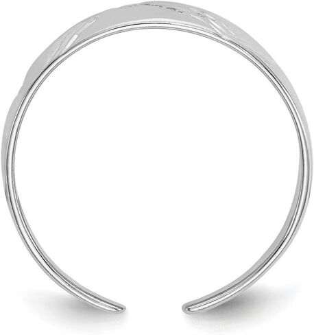 JewelryWeb خاتم إصبع القدم الدائري المصقول من الذهب الأبيض عيار 14 قيراط للنساء in Kuwait