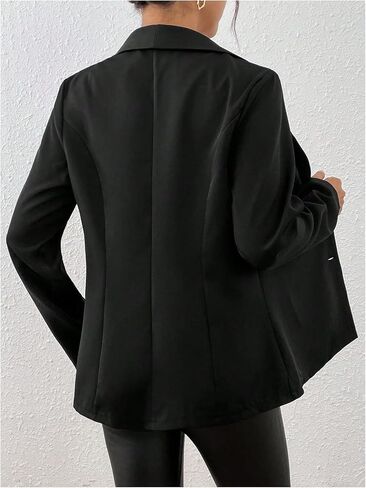 Women's Button Front Business Casual Blazer Elegant Lapel Collar Long Sleeve Office Suit Jackets in Saudi Arabia