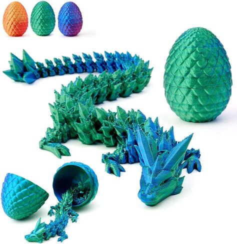 3D Printed Dragon Egg with Poseable Dragon — Interactive Ornament-Unique and Mysterious Desktop Pets in Saudi Arabia