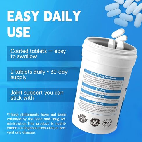 مكمل الكالسيوم TrySafe - مع فيتامين C وفيتامين D3 وK2 والزنك والمغنيسيوم والكالسيوم لتقوية العظام والجلوكوزامين والكوندرويتين والكركم وتركيبة المفاصل والغضاريف المتقدمة من MSM - 60 قطعة in Kuwait