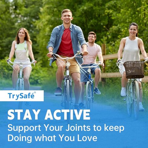 مكمل الكالسيوم TrySafe - مع فيتامين C وفيتامين D3 وK2 والزنك والمغنيسيوم والكالسيوم لتقوية العظام والجلوكوزامين والكوندرويتين والكركم وتركيبة المفاصل والغضاريف المتقدمة من MSM - 60 قطعة in Kuwait