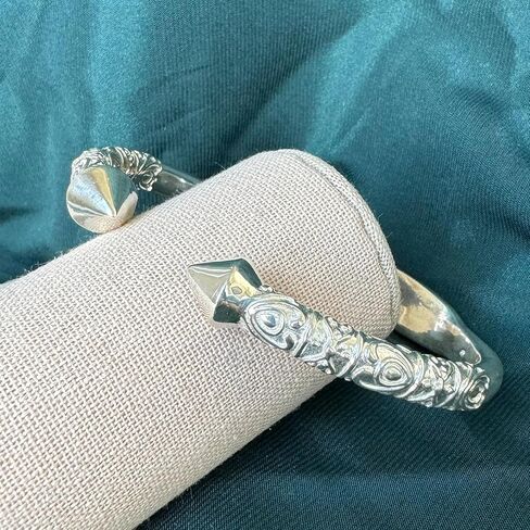 Better Jewelry Personalized 925 Sterling Silver Custom Name Plate West Indian Extra Thick Bangle with Pyramid Ends, Custom Name Cricket Bangle, 1 piece in Saudi Arabia