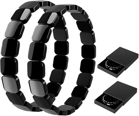 سوار الهيماتيت للرجال، استعد حافتك وثقتك، سوار قابل للتمدد مطرز بالهيماتيت الطبيعي، هدية مجوهرات الطاقة العلاجية لصديقك أو زوجك in Kuwait