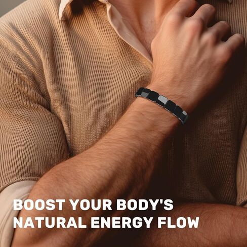 سوار الهيماتيت للرجال، استعد حافتك وثقتك، سوار قابل للتمدد مطرز بالهيماتيت الطبيعي، هدية مجوهرات الطاقة العلاجية لصديقك أو زوجك in Kuwait
