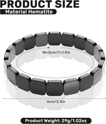 سوار الهيماتيت للرجال، استعد حافتك وثقتك، سوار قابل للتمدد مطرز بالهيماتيت الطبيعي، هدية مجوهرات الطاقة العلاجية لصديقك أو زوجك in Kuwait