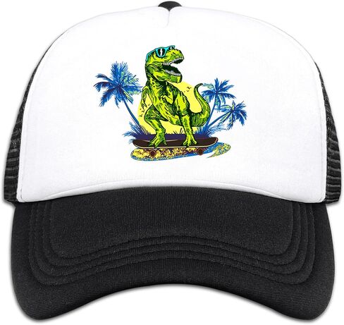 Negi Dinosaur Boy Hats Mesh Snapback Baseball Cap for Kid Girls,Funny Dinosaur Black Trucker Hats for Toddler Boys in Saudi Arabia