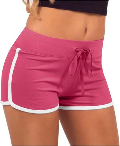 Generic Yoga Shorts for Women Tummy Control Shorts Plus Size Spandex Shorts High Waisted Drawstring Shorts Summer Shorts in Saudi Arabia