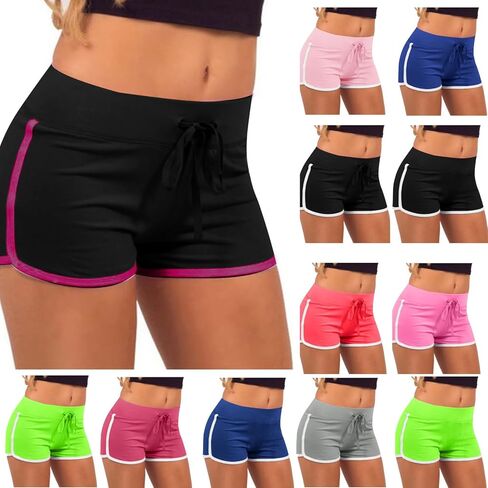 Generic Yoga Shorts for Women Tummy Control Shorts Plus Size Spandex Shorts High Waisted Drawstring Shorts Summer Shorts in Saudi Arabia