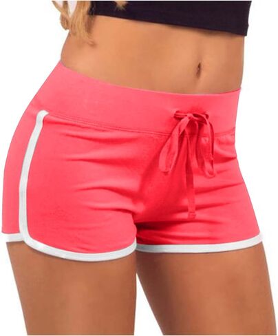 Generic Yoga Shorts for Women Tummy Control Shorts Plus Size Spandex Shorts High Waisted Drawstring Shorts Summer Shorts in Saudi Arabia