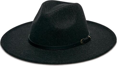Wide Brim Fedora Hat for Women, Faux Wool Felt, Animal Print Band, Classic Western Style in Saudi Arabia