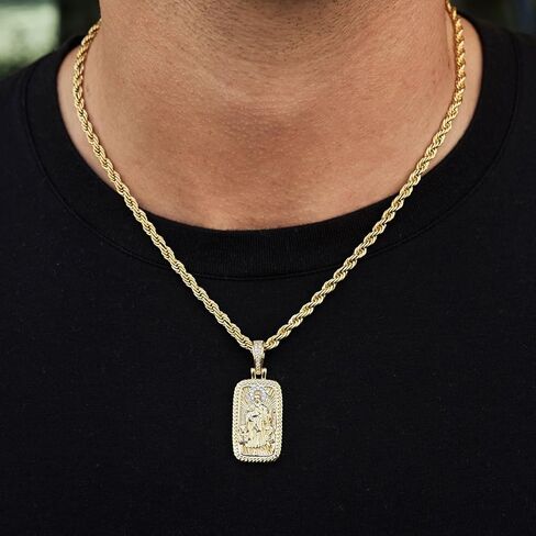 GLD Shepherd Icon Pendant for Men and Women - Gold Plated Religious Pendant - Designed in Miami - Built to Last in Saudi Arabia