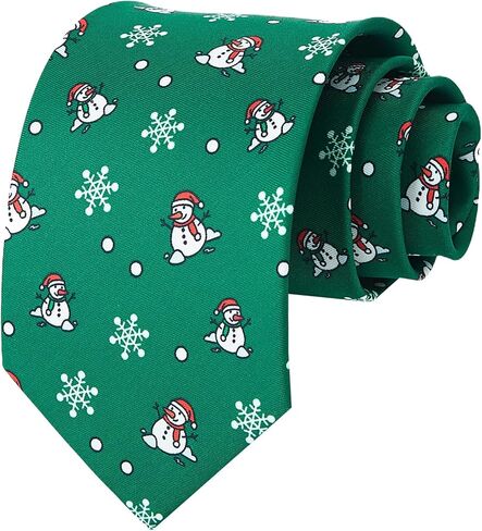 PenSee Christmas Necktie for Men Classic Red & Green Xmas Patterns, Elegant Snowflake & Reindeer Design in Saudi Arabia