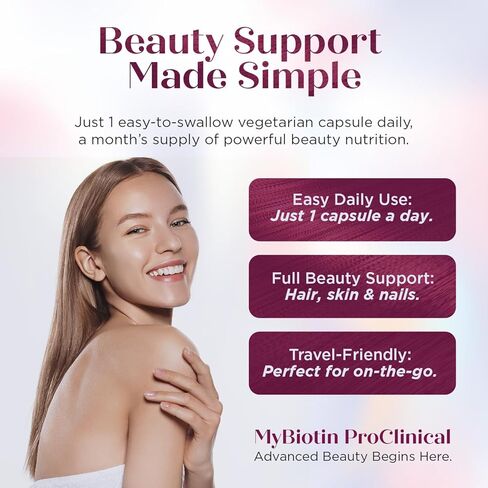 منتجات Purity MyBiotin ProClinical - شعر أكثر سمكًا يبدأ في 3 أسابيع ويحارب التجاعيد - MB40X مصفوفة البيوتين وفيتامين B7 الحاصلة على براءة اختراع مع أستازانتين - 40 مرة أكثر قابلية للذوبان مقابل البيوتين العادي، 30 كبسولة نباتية in Saudi Arabia