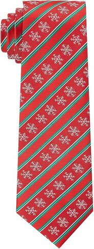 KOOELLE Christmas Neckties For Men - Red and Green Holiday Tie, Christmas Snowflake tie in Saudi Arabia