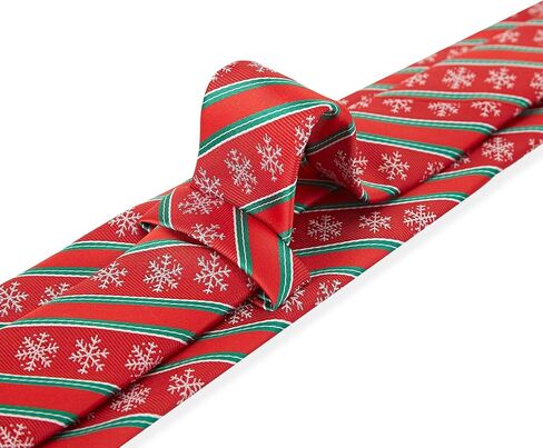 KOOELLE Christmas Neckties For Men - Red and Green Holiday Tie, Christmas Snowflake tie in Saudi Arabia