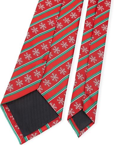 KOOELLE Christmas Neckties For Men - Red and Green Holiday Tie, Christmas Snowflake tie in Saudi Arabia