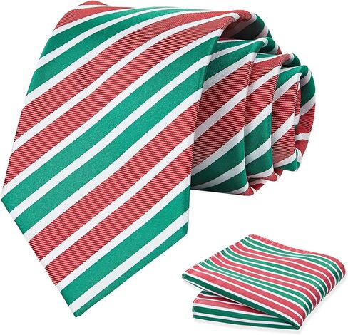 KOOELLE Christmas Neckties For Men - Red and Green Holiday Tie, Christmas Snowflake tie in Saudi Arabia