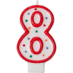 Crave Number Birthday Candle Cake Topper, Red Polka Dot Decoration for Birthdays, Anniversaries, Weddings in Kuwait