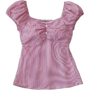 GORGLITTER Girl's Gingham Top Cap Sleeve Sweetheart Neck Ruffle Cute Peplum Babydoll Shirt in Kuwait