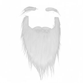 White Santa Beard and Facial Hair Costume Set - Realistic Fluffy Fake Beard with Eyebrows for Christmas, Theater,Photo Prop and Cosplay Costume Accessory in Saudi Arabia